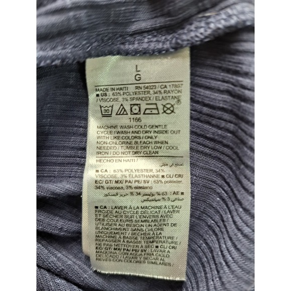 Old Navy Size Large Womens Blue Ribbed‎ Short Sleeve Luxe Top - Picture 7 of 8